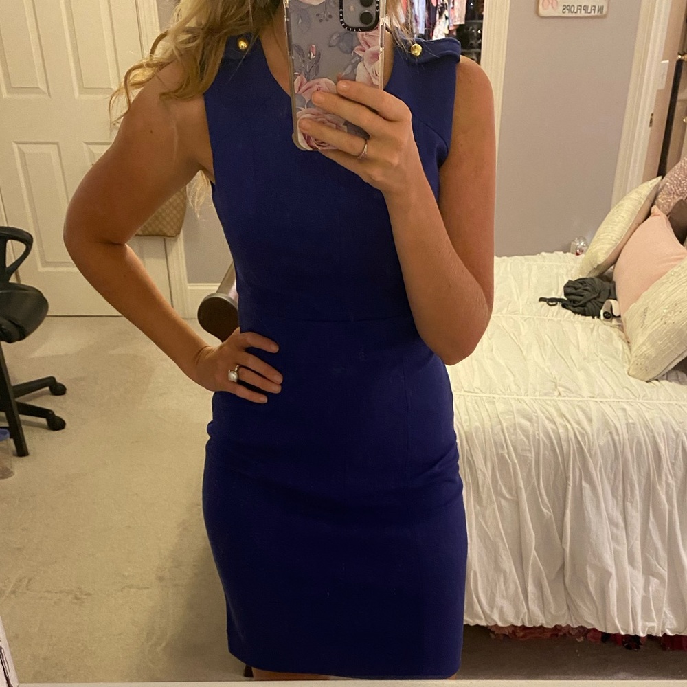 Reynah Blue Fitted Dress